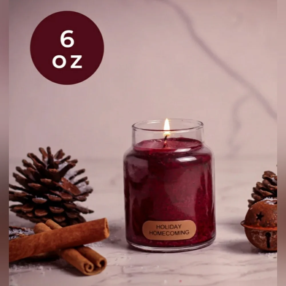 HOLIDAY HOMECOMING -A Cheerful Giver Baby Jar Single Wick Candle, 6 oz (2 Pcs)